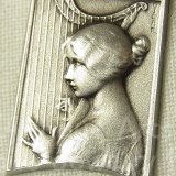 画像: 【美形】 フランス　ヴィンテージ “ミュージシャン 音楽の聖人”聖セシール 著名画家Gicar画 SILVER(銀) ヴィンテージ メダイ 17×28mm