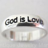 画像: “GOD IS LOVE(神は愛である。)”アメリカ ヴィンテージ SILVER （銀）リング サイズ：１６号