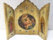 画像2: 【中型サイズ】イタリア アンティーク「聖母子の画家」ラファエロ・サンティ作『小椅子の聖母』３枚続きの祭壇画（高さ１８０ミリ）