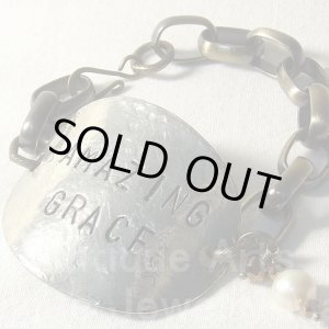 画像: AMAZING GRACE「素晴らしき神の恵み」 手作りのヴィンテージブレスレット,vintage bracelet hand made 20cm【参考動画有り】【バーゲン】