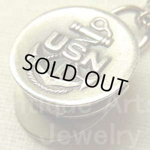 画像: USN (UNITED STATES NAVY)アメリカ海軍 ヴィンテージ STERLING(銀９２５) 将校ハット チャーム 13mm【バーゲン】