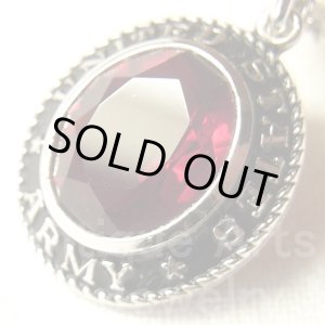 画像: CREST CRAFT社 UNITED STATES ARMY アメリカ陸軍 ヴィンテージ STERLING（銀９２５）Garnet ガーネット ペンダント 16×21mm