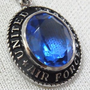 画像: UNITED STATES AIR FORCE(アメリカ空軍) ヴィンテージ ブルーストーン STERLING ペンダント 16×21m【バーゲン】