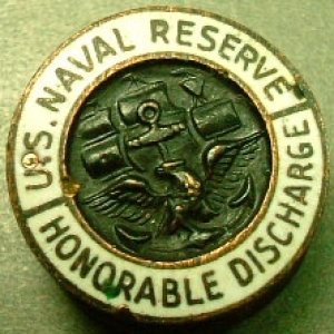 画像: 第二次世界大戦 当時もの USN（United States Navy：米国海軍）HONORABLE DISCHARGE （名誉となる発射）バッチ 15mm【バーゲン】