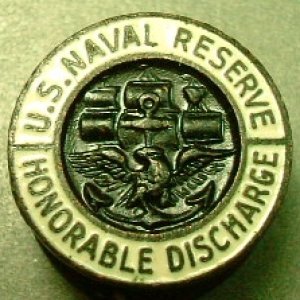 画像: 第二次世界大戦 当時もの USN（United States Navy：米国海軍）HONORABLE DISCHARGE （名誉となる発射）バッチ 15mm【バーゲン】