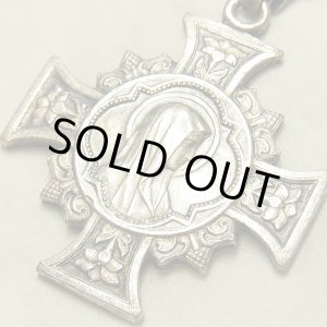 画像: 【美形】フランス アンティーク 聖マリア SILVER PLATED クロスメダイ PENIN作 28×32mm (チェーン有。無し-300円引き）