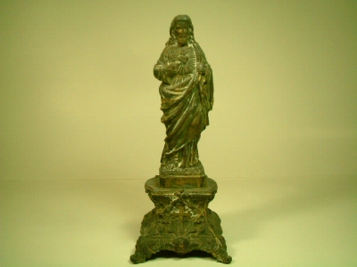 画像: フランス アンティーク 聖イエス 自立像 装飾が豊かな台座付き1800年代 20cm 【バーゲン】