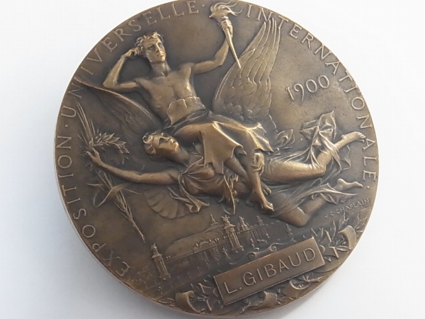 画像: 【美品】フランス アンティーク パリ 第２回オリンピック記念　１９００年　メダル　J.P.CHAPLAIN 作　63mm