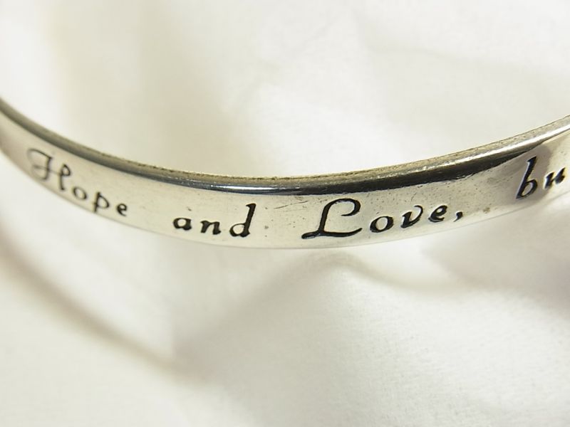画像: アメリカ ヴィンテージ シルバー（銀製）メッセージ ブレスレット“最も大いなるものは、愛である”　21.5ｃｍ