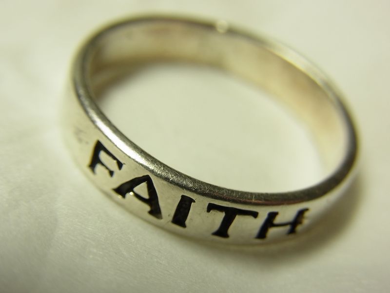 画像: FAITH“信頼、信仰、確信”ヴィンテージ シルバー（銀製）リング サイズ：１４