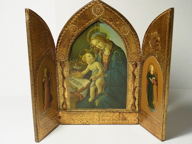 画像: イタリア アンティーク3枚続きの祭壇画 【大サイズ：２０センチ】