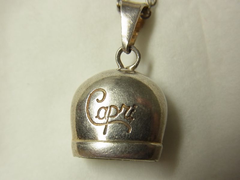 画像: 『幸運のベル！ラッキーベル』ヴィンテージ シルバー（銀製）mini Capri　ベル “可愛い音が鳴ります！” 13.5×11.5mm（チェーン有り。無しの場合は３００円引き）