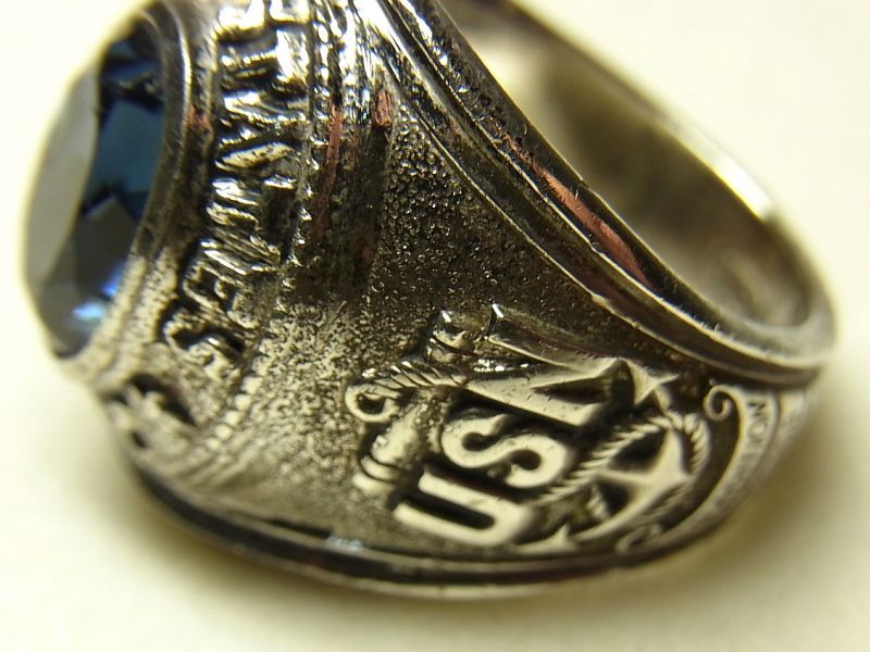 画像: 【バーゲン】アメリカ 米国海軍（United States Navy）ヴィンテージ “１９７０年”シルバー(銀製)ブルーストーン  リング サイズ：２１ 