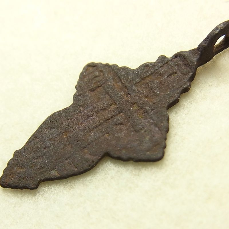 画像1: 【希少】ラトビア共和国で発掘  1700年代 アンティーク ロシア オーソドックス 八端十字架クロス（S） 18×33mm