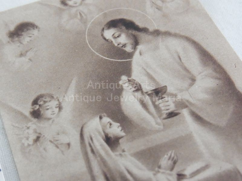 画像: 【ポルトガル】【１９５１年】“First Communion「初聖体拝領」記念”アンティーク ホーリーカード《レギュラーサイズ》（グループ９３）