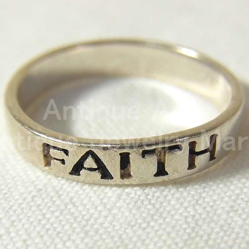 画像: 【信じる心】FAITH“信頼、信仰、確信”ヴィンテージ シルバー（銀製）リング サイズ：１４