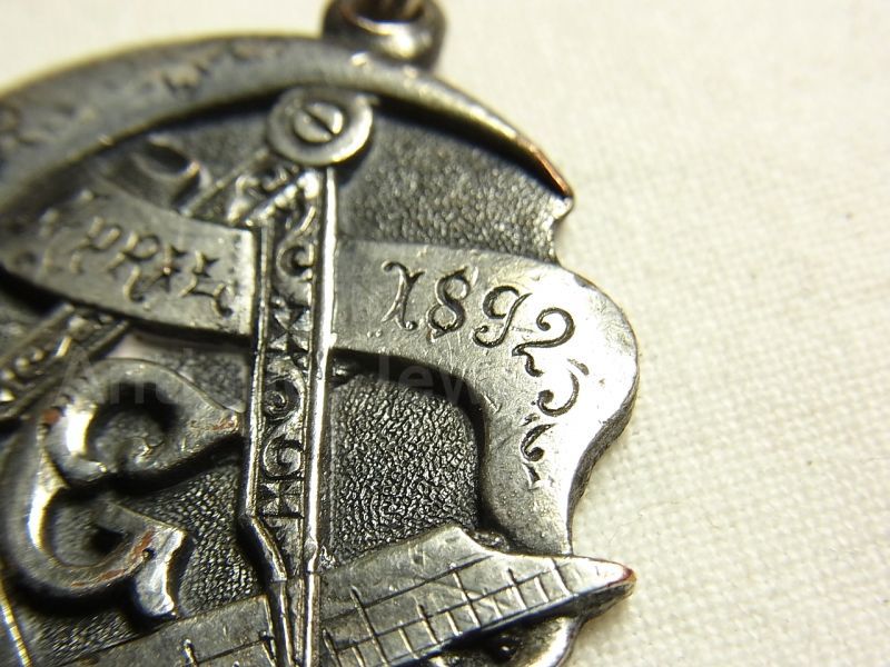 画像: 【希少】《１８９２年４月》アンティーク アメリカ ニューヨーク フリーメイソン メダル 33mm(チェーン有。無し-300円引き）