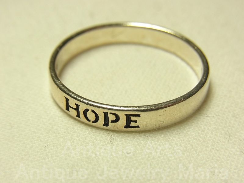 画像: “希望 : HOPE”ヴィンテージ シルバー（銀925製）メッセージリング リングサイズ:２２号