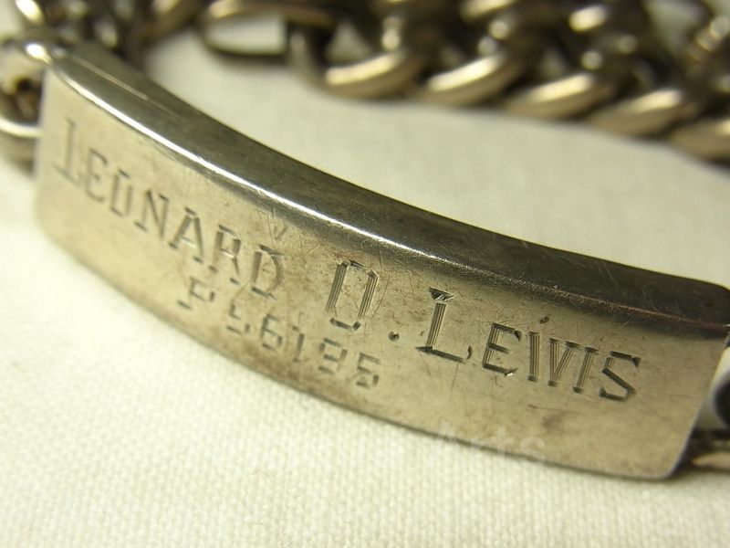 画像: "きのうよりも好きよ。でもあしたはもっと好きになってる。""More than yesterday. Less than tomorrow."第二次世界大戦当時もの　アメリカ軍兵士 ヴィンテージ ID シルバー（銀925）ブレスレットLEONALD O. LEWIS（レオナルド・オー・ルイス）20cm