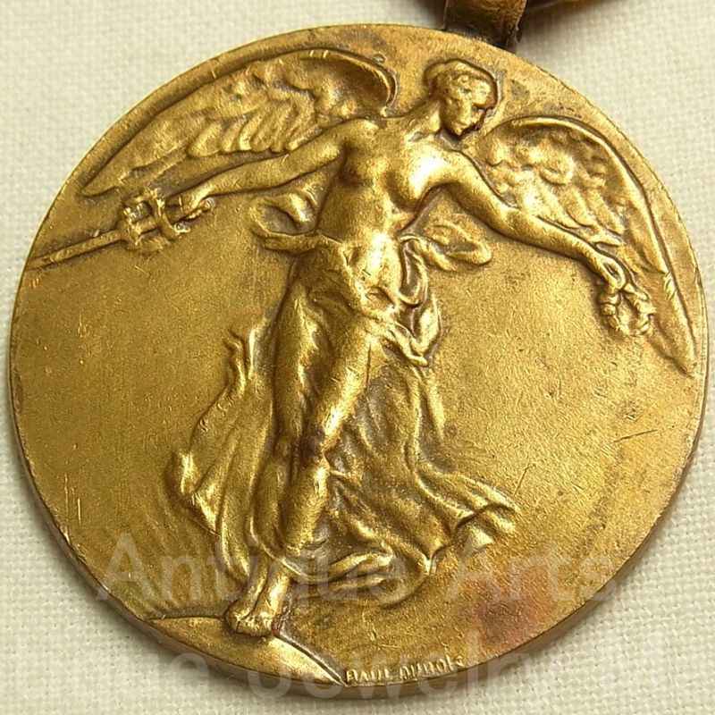画像: ベルギー ヴィンテージ 勝利の女神 ブロンズメダル PAUL-MAURICE DUBOIS作 リボン付き 36mm【バーゲン】