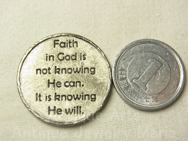 画像3: 【バーゲン】“神を信じるという事は、神が出来ることを知るのではなく、神の必ず行うという強い意志を知る事です。”アメリカ ヴィンテージ お守り メダル (ポケット アムレット)25mm