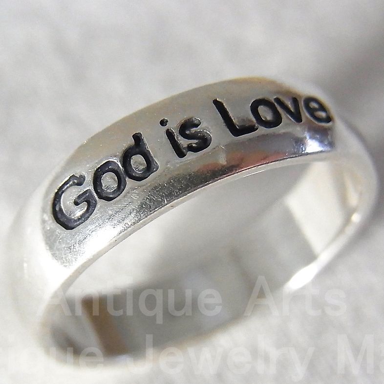 画像2: “GOD IS LOVE(神は愛である。)”アメリカ ヴィンテージ SILVER （銀）リング サイズ：１６号