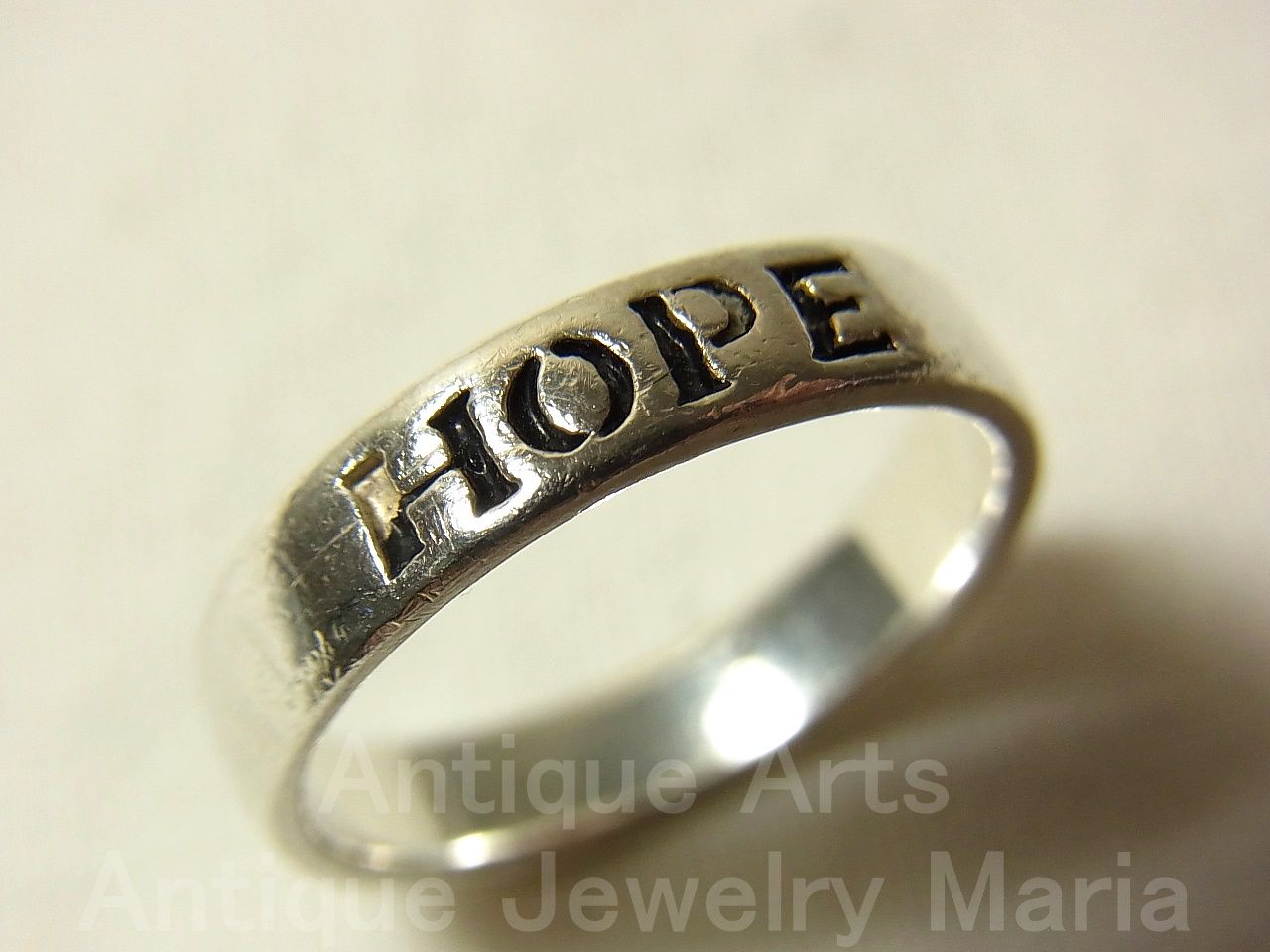 画像: “希望 : HOPE”ヴィンテージ シルバー（銀925製）メッセージリング リングサイズ:9号