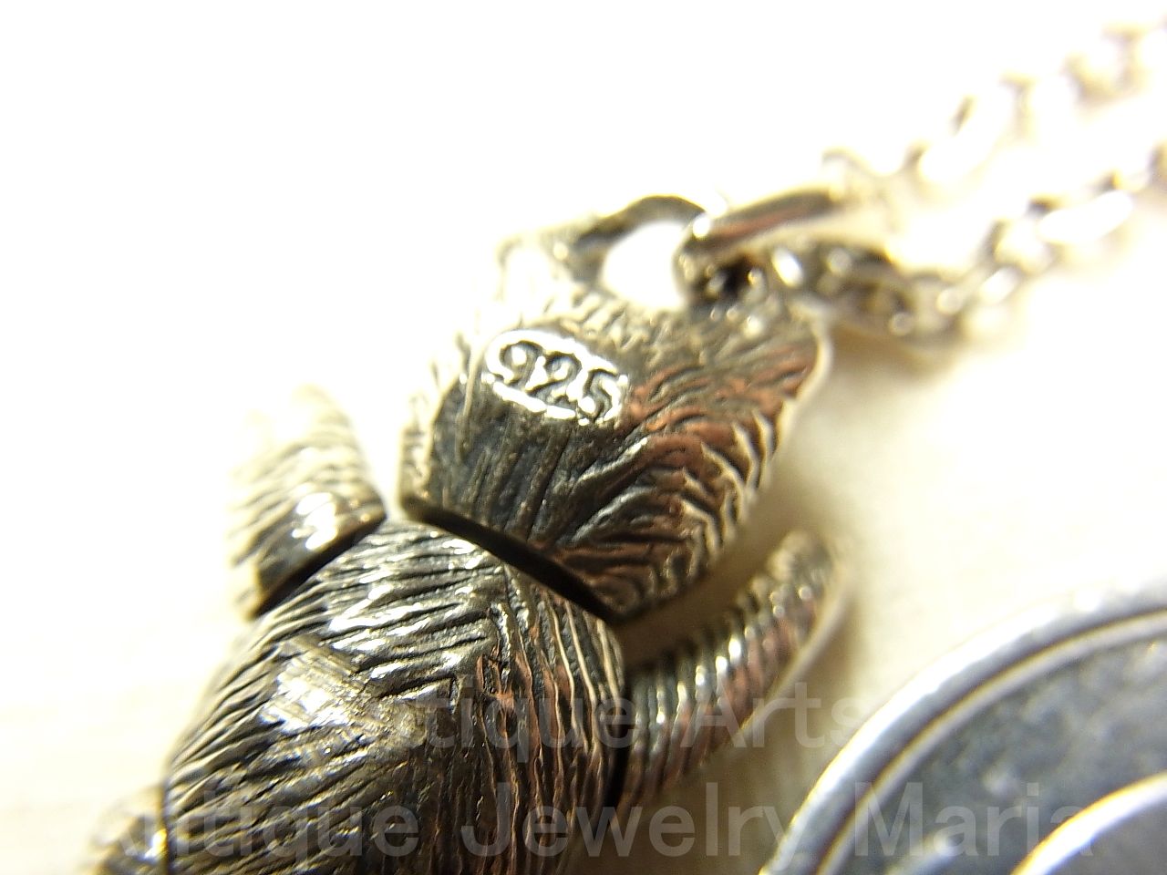 画像: ヴィンテージ STERLING SILVER(銀925) “ハンサム”な テディベアー(小熊) ≪首と手足が動く≫チャーム 22mm