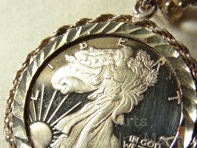 画像: 【バーゲン】【大型】アメリカ合衆国 ミレニアム 西暦２０００年記念  SILVER 999 メダル Walking Liberty ペンダント Adolph A. Weinman作