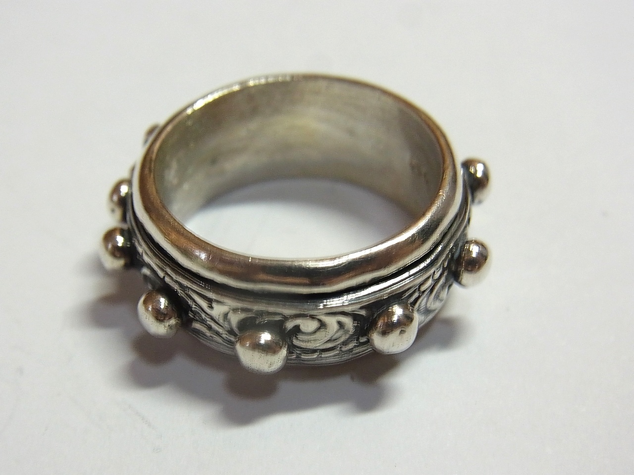 画像: ヴィンテージ ロザリオリング【２層回転式】 STERLING(銀９２５) リングサイズ：１４号【バーゲン】