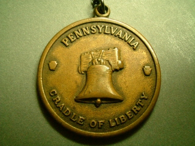 画像: アメリカ WW2当時 ペンシルバニア陸軍　州兵軍メダル　３２×３６ミリ(チェーン有。無し-300円引き）