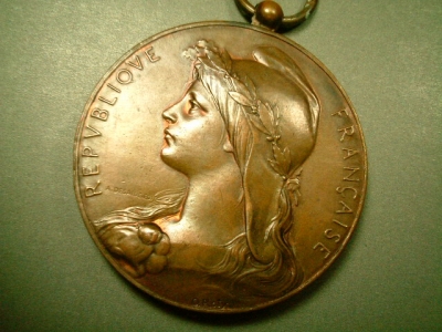画像: フランス アンティーク フランスを象徴する自由の女神 マリアンヌのメダル / オスカー・ロティ作